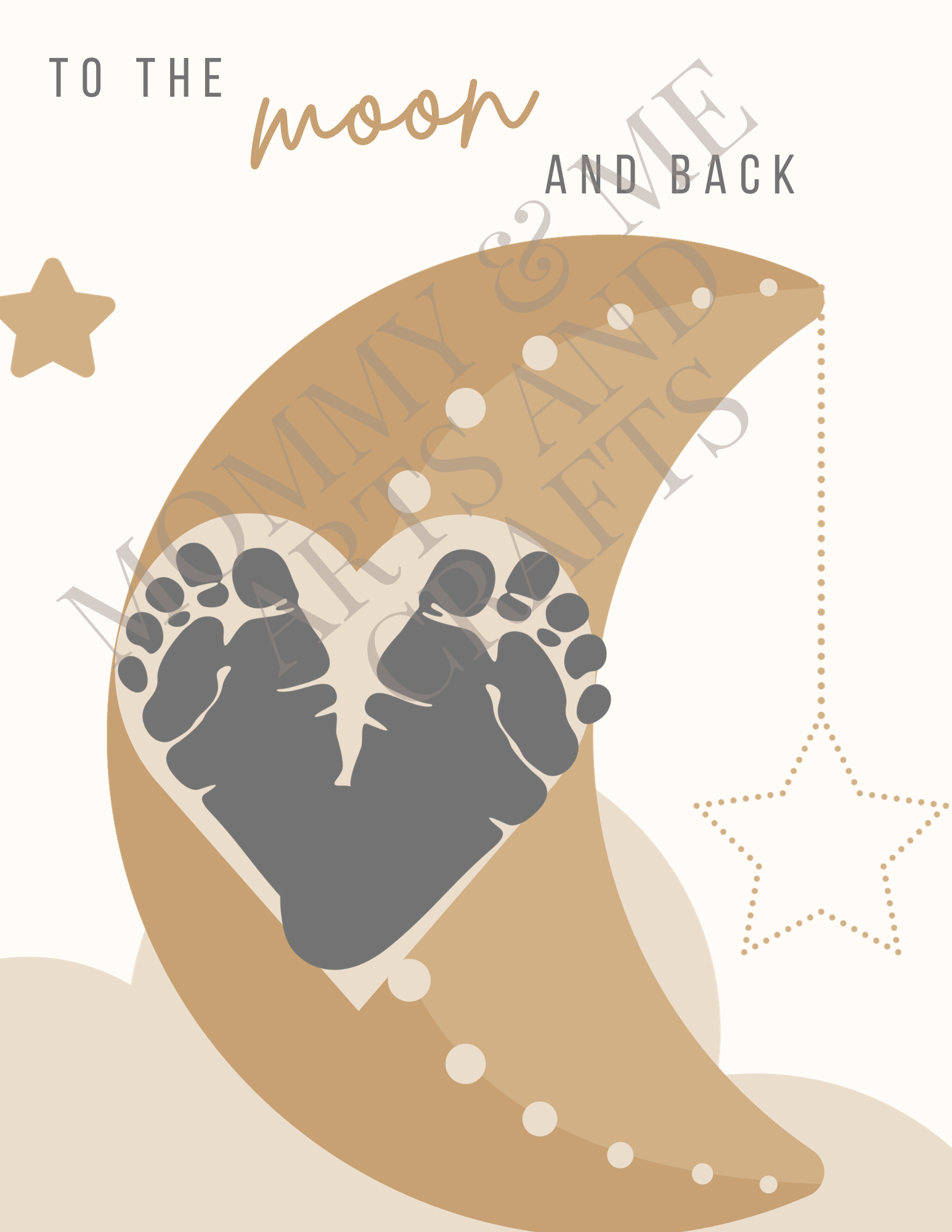 Moon Heart Baby Footprints